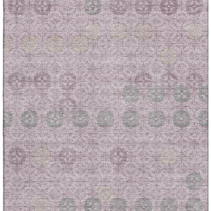 HomeRoots 10' X 14' Plum and Gray Geometric Area Rug - Washable, UV-Protected, Stain-Resistant Style for Homes 705953