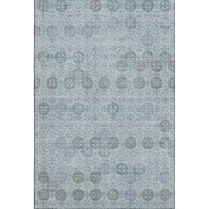 HomeRoots 9' X 12' Teal and Gray Geometric Area Rug - Durable, Washable, UV-Protected for Modern Homes 705958