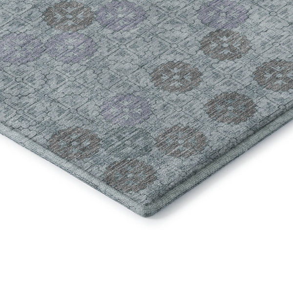 HomeRoots 9' X 12' Teal and Gray Geometric Area Rug - Durable, Washable, UV-Protected for Modern Homes 705958
