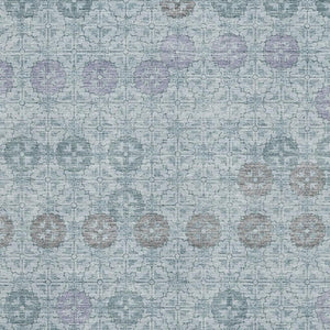 HomeRoots 9' X 12' Teal and Gray Geometric Area Rug - Durable, Washable, UV-Protected for Modern Homes 705958