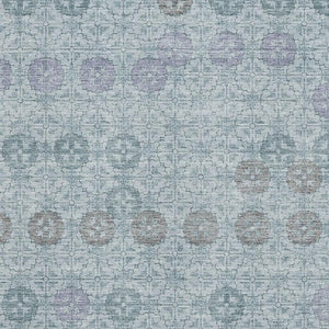 HomeRoots 10' Geometric Teal and Gray Washable Area Rug - UV Protected, Durable, Stylish for High-Traffic Homes 705959