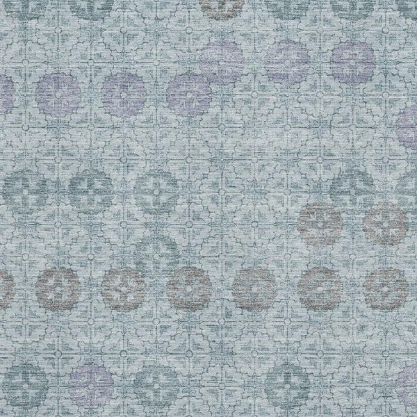 HomeRoots 10' Geometric Teal and Gray Washable Area Rug - UV Protected, Durable, Stylish for High-Traffic Homes 705959