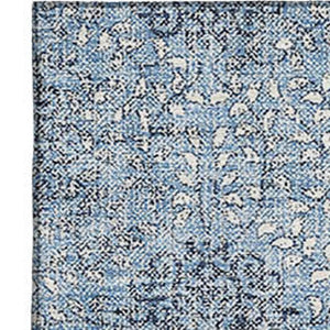 HomeRoots 5' X 8' Blue Gray Ivory Damask Area Rug – Washable, UV-Protected, Durable Design for Stylish Homes 705961