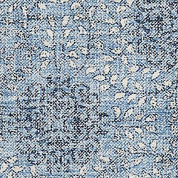 HomeRoots 8' X 10' Stylish Washable Blue Gray & Ivory Damask Area Rug with UV Protection for Homes & Pets 705963