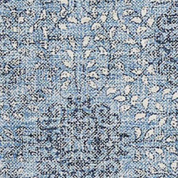 HomeRoots 10' X 14' Stylish Blue Gray & Ivory Damask Washable Area Rug with Stain Resistance & UV Protection 705965