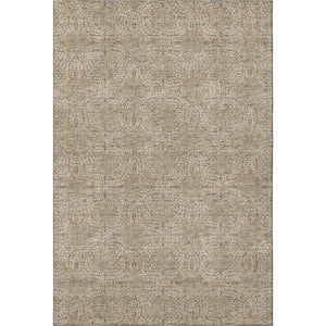 HomeRoots 5' X 8' Copper & Beige Damask Washable Area Rug – Durable, UV-Protected & Stain-Resistant Elegance 705967