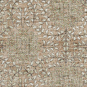 HomeRoots 8' X 10' Copper and Beige Damask Area Rug - Washable, UV Protected, Perfect for High-Traffic Homes! 705969