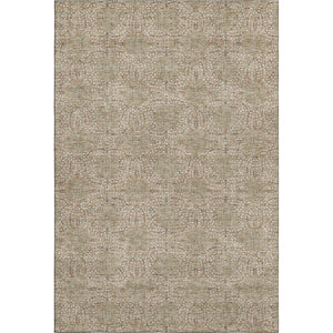 HomeRoots 10' Copper & Beige Damask Washable Area Rug - UV Protected, Stain-Resistant, Stylish & Durable! 705971