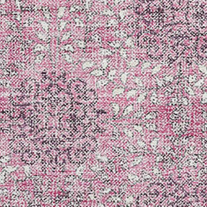 HomeRoots 9' X 12' Elegant Pink and Gray Damask Area Rug – Washable, UV Protected, Stain Resistant Comfort 705982