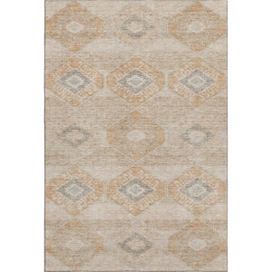 HomeRoots 8' X 10' Copper and Gray Geometric Area Rug – Durable, Washable, UV-Protected for Modern Homes 705993