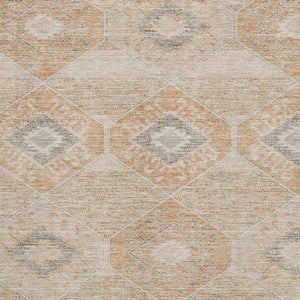 HomeRoots 10' X 14' Copper and Gray Geometric Area Rug – Washable, UV-Protected, Perfect for Busy Homes! 705995
