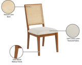 Butterfly Cream Linen Textured Fabric Dining Chair 705Walnut-C Meridian Furniture