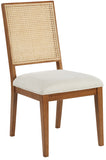 Butterfly Cream Linen Textured Fabric Dining Chair 705Walnut-C Meridian Furniture