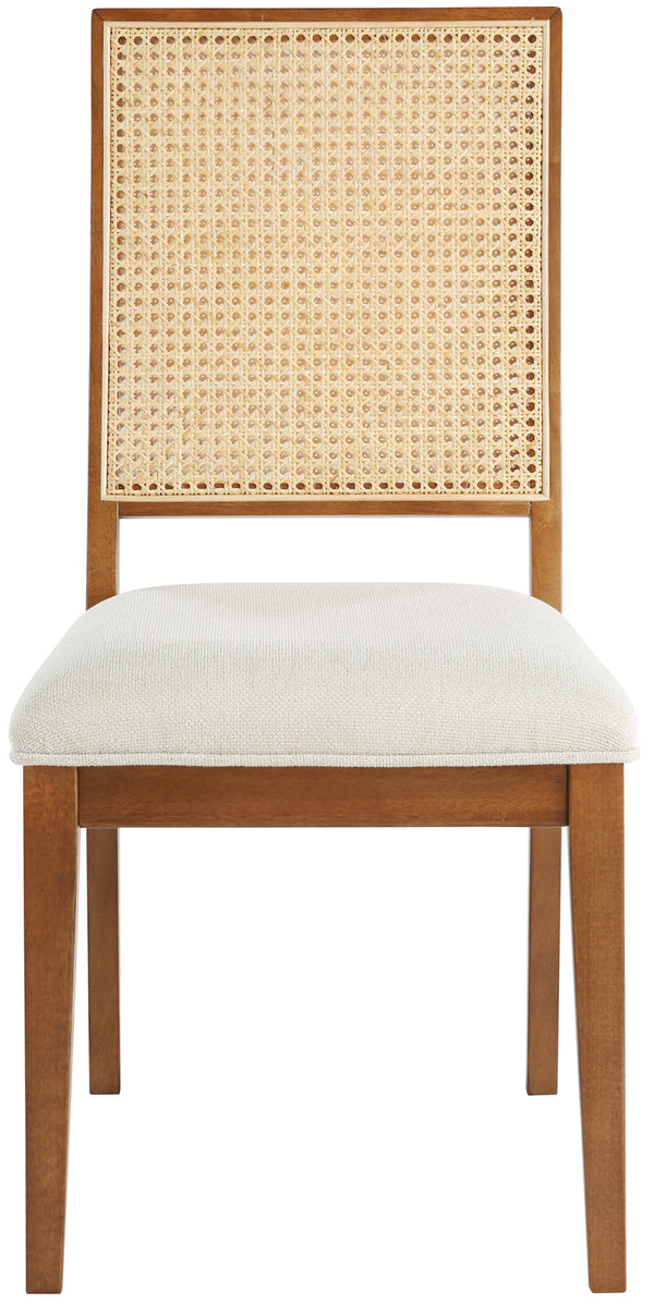 Butterfly Cream Linen Textured Fabric Dining Chair 705Walnut-C Meridian Furniture
