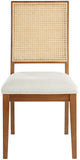 Butterfly Cream Linen Textured Fabric Dining Chair 705Walnut-C Meridian Furniture