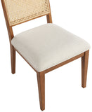 Butterfly Cream Linen Textured Fabric Dining Chair 705Walnut-C Meridian Furniture