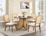 Butterfly Cream Linen Textured Fabric Dining Chair 705Walnut-C Meridian Furniture