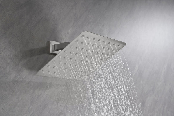 English Elm High Pressure Square Rain Shower Head Stainless Steel Spa Grade Full Body Coverage Brushed Nickel W127264835