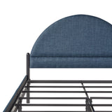 English Elm Walker Edison - Modern Upholstered Curved Headboard Queen Bedframe – Blue