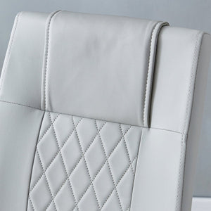 English Elm Table And Chair Set - Modern Marble Pattern Mdf Dining Table With 4 Light Gray Pu Chairs, Stylish Design W1151S02187-GIGA