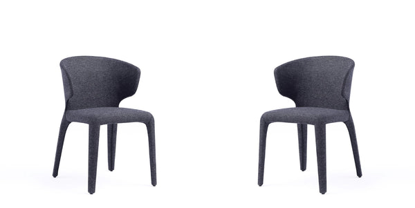 English Elm Conrad Upholstered Dining Chair with Metal Frame, Contoured Back, High-Density Foam Comfort, Fully Assembled Black B365P397789