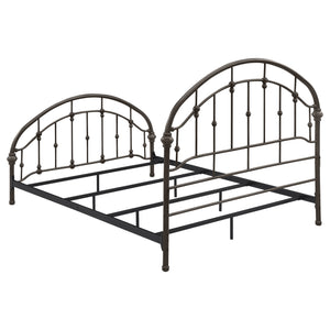 English Elm Juneau Dark Bronze Metal Queen Bed Frame with Vintage Charm, Open Slat Design & Sturdy Six-Leg Support B062P331062