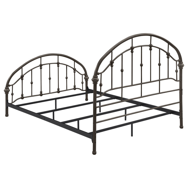 English Elm Juneau Dark Bronze Metal Queen Bed Frame with Vintage Charm, Open Slat Design & Sturdy Six-Leg Support B062P331062