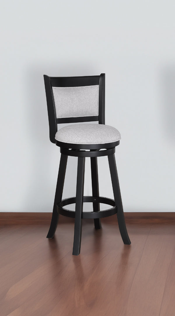 English Elm 2Pc Swivel Pub Stools Set - Stylish Counter Height Chairs With Comfortable Dove Upholstered Seats B011P262367
