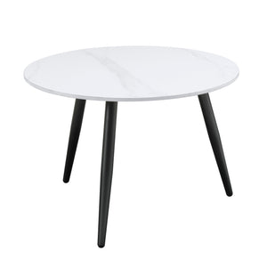 English Elm Modern Nesting Cocktail Tables 3-Piece Occasional Set with Sintered Stone Tops and Metal Legs, Compact Stylish Design Black,White 35 L x 35 W x 5.5 H B011P232143