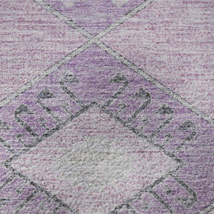 HomeRoots 9' X 12' Modern Lavender & Gray Geometric Area Rug - Washable, UV Protected, Pet-Friendly Design 706012