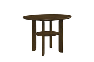 English Elm Contemporary Round Oak Veneer Counter Height Dining Set with Upholstered Seating B011S02503
