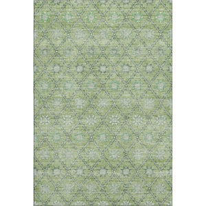 HomeRoots 5' X 8' Green and Gray Geometric Area Rug - Washable, UV-Protected, Durable for Kids & Pets 706027