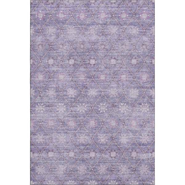 HomeRoots 5' X 8' Purple & Ivory Geometric Area Rug - Washable, UV Protected, Stylish & Stain Resistant Design! 706033
