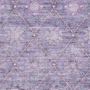 HomeRoots 5' X 8' Purple & Ivory Geometric Area Rug - Washable, UV Protected, Stylish & Stain Resistant Design! 706033
