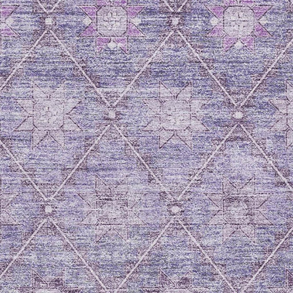 HomeRoots 5' X 8' Purple & Ivory Geometric Area Rug - Washable, UV Protected, Stylish & Stain Resistant Design! 706033
