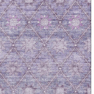 HomeRoots 5' X 8' Purple & Ivory Geometric Area Rug - Washable, UV Protected, Stylish & Stain Resistant Design! 706033