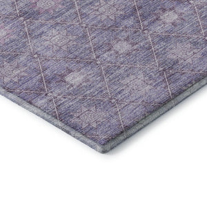 HomeRoots 8' X 10' Geometric Purple and Ivory Washable Area Rug – Durable, Stylish, UV Protected for Any Space! 706035