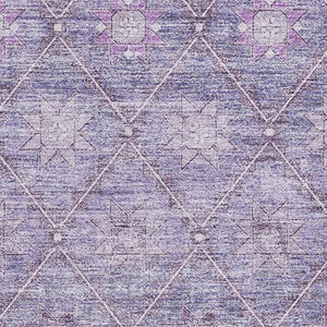 HomeRoots 8' X 10' Geometric Purple and Ivory Washable Area Rug – Durable, Stylish, UV Protected for Any Space! 706035