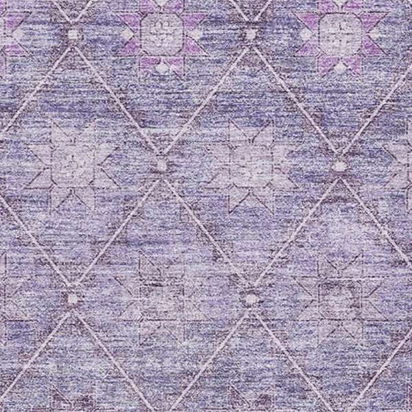 HomeRoots 8' X 10' Geometric Purple and Ivory Washable Area Rug – Durable, Stylish, UV Protected for Any Space! 706035