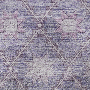 HomeRoots 10' X 14' Purple Geometric Area Rug - Stylish, Washable, UV-Resistant, Perfect for Kids & Pets! 706037