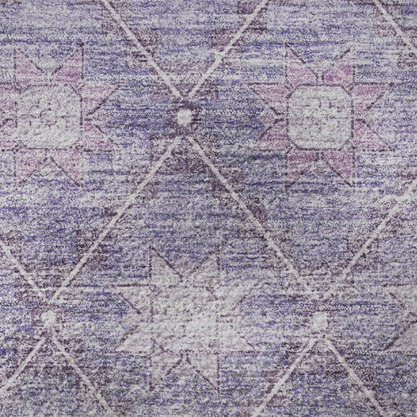 HomeRoots 10' X 14' Purple Geometric Area Rug - Stylish, Washable, UV-Resistant, Perfect for Kids & Pets! 706037