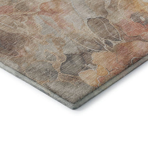 HomeRoots 5' X 8' Peach, Gold & Beige Floral Area Rug - Washable, UV Protected, Perfect for Homes with Kids & Pets 706069