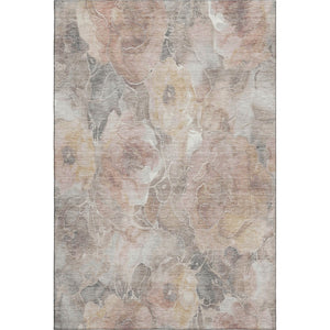 HomeRoots 10' X 14' Elegant Taupe Beige Floral Area Rug – Washable, UV Protected, Stain-Resistant, Non-Slip Design 706091