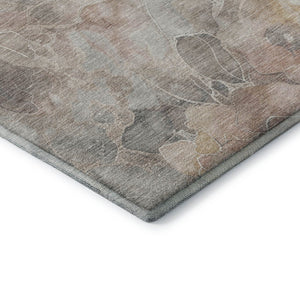 HomeRoots 10' X 14' Elegant Taupe Beige Floral Area Rug – Washable, UV Protected, Stain-Resistant, Non-Slip Design 706091