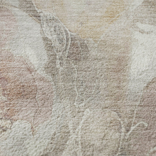 HomeRoots 10' X 14' Elegant Taupe Beige Floral Area Rug – Washable, UV Protected, Stain-Resistant, Non-Slip Design 706091
