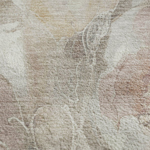 HomeRoots 10' X 14' Elegant Taupe Beige Floral Area Rug – Washable, UV Protected, Stain-Resistant, Non-Slip Design 706091