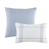 Harbor House Morgan Cottage/Country 5 Piece Cotton Jaquard Duvet Set HH12-1869 White/Blue