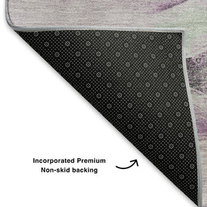 HomeRoots 10' X 14' Sage and Lavender Abstract Area Rug - Washable, UV-Protected, Modern Design for Homes 706115