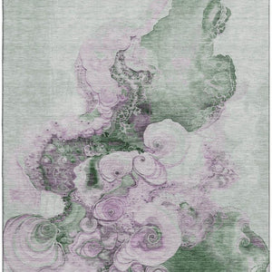 HomeRoots 10' X 14' Sage and Lavender Abstract Area Rug - Washable, UV-Protected, Modern Design for Homes 706115