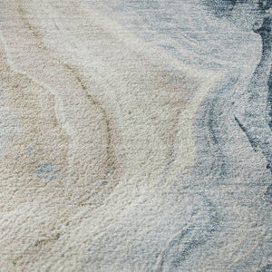 HomeRoots 10' Beige, Blue & Ivory Abstract Washable Area Rug – Stylish, Durable, UV Protected for Modern Homes 706139